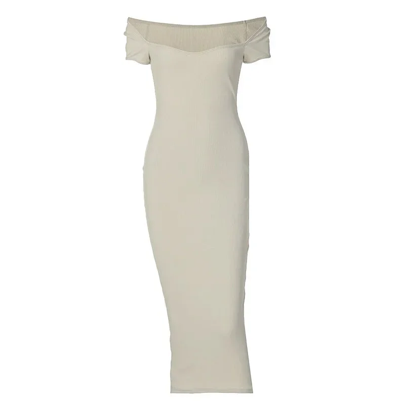 New Boat Elegant High Slim Sexy Ladies Y2K Midi Dresses