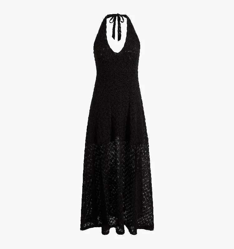 The Bela Dress - Black Raschel Knit