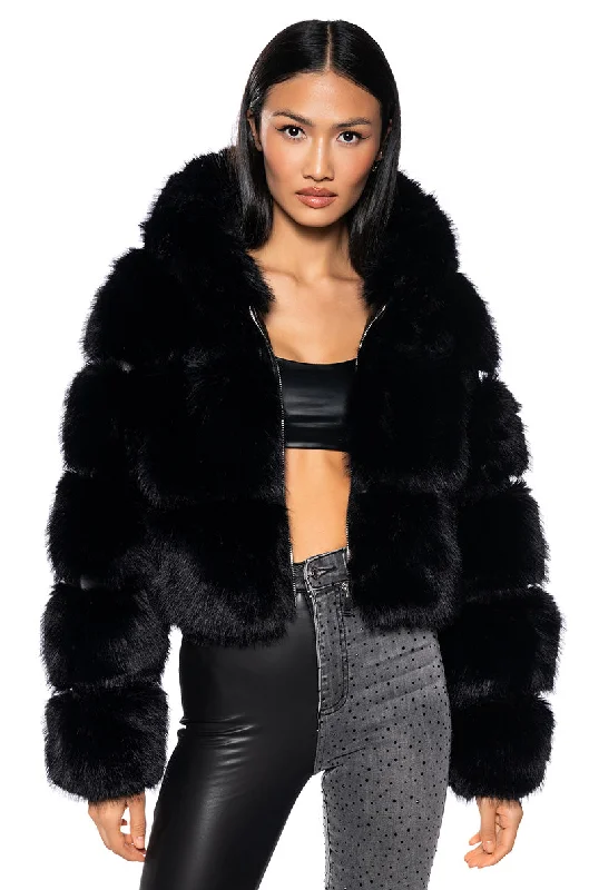 MUFFIN SOFT AND LUXE CROP FUR JACKET