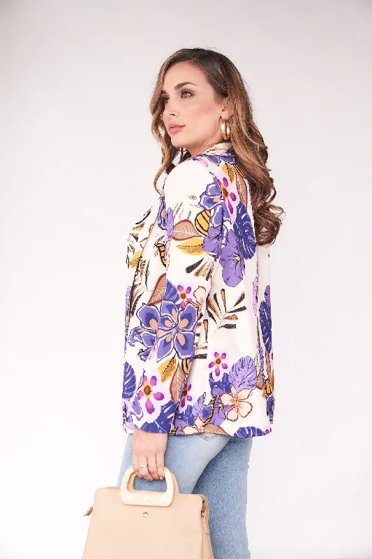 Big Flowers Printed Blazer