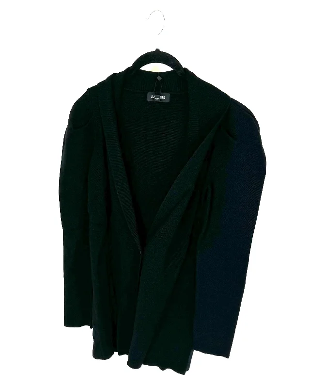 Black Long Cardigan Blazer - Size 6/8