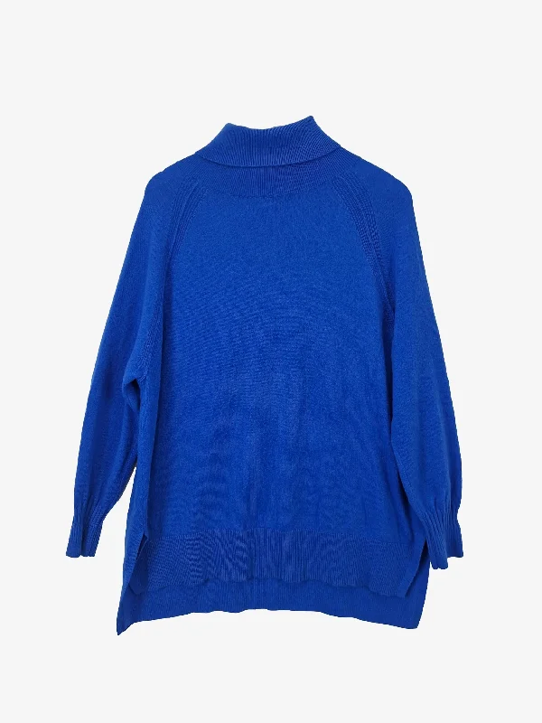 Blue Illusion Cobalt Turtleneck Cashmere Jumper Size XL