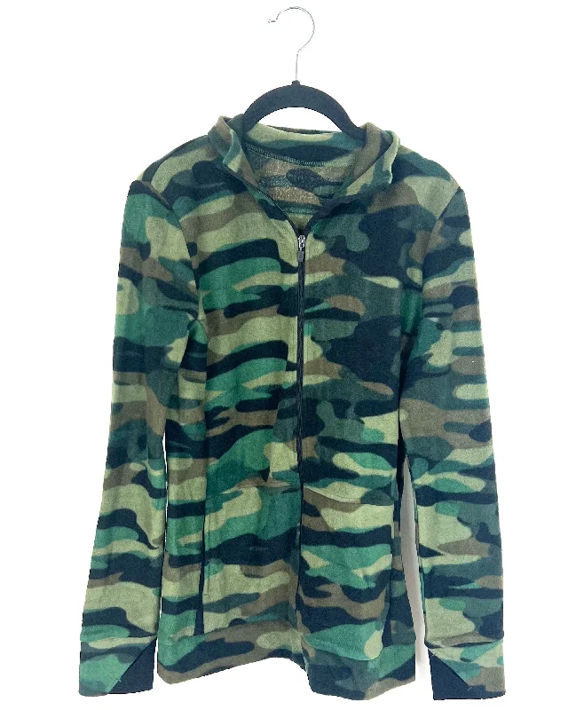 Camo Zip Up Jacket  - Size 2-4