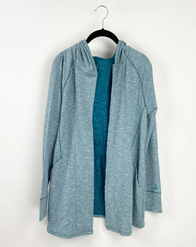 Green Hooded Outdoor Cardigan - Size 6/8