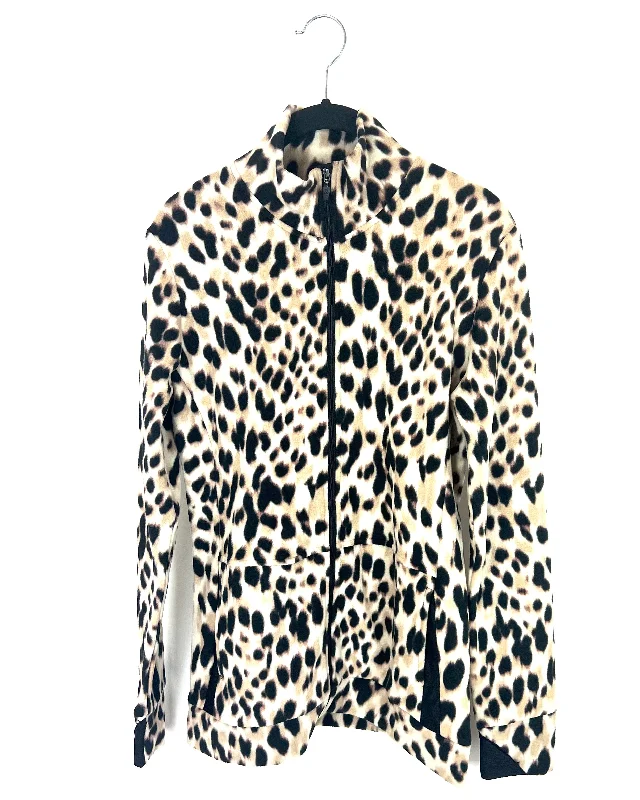 Leopard Print Zip Up - Size 2/4