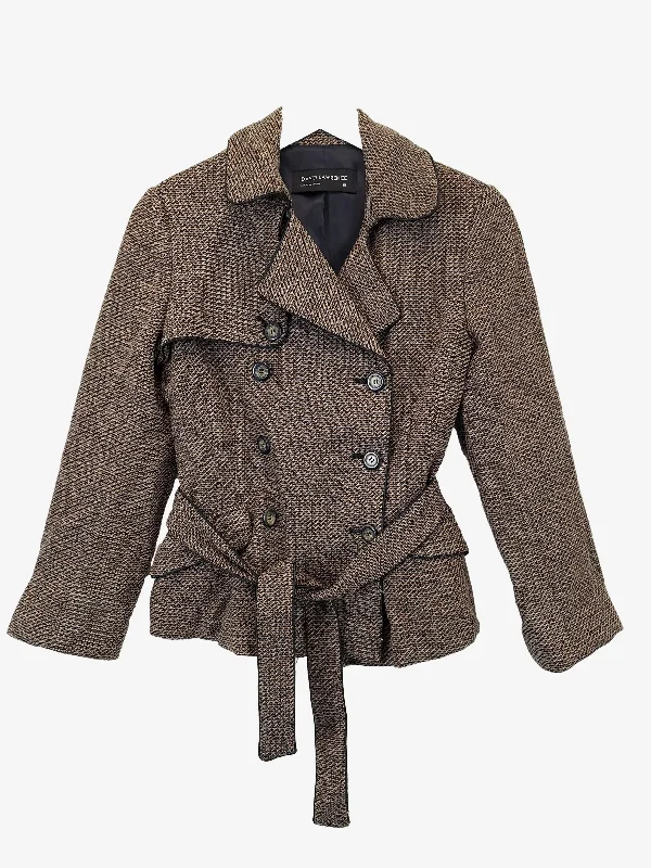 David Lawrence Double Breasted Tweed Belted Winter Jacket Size 10