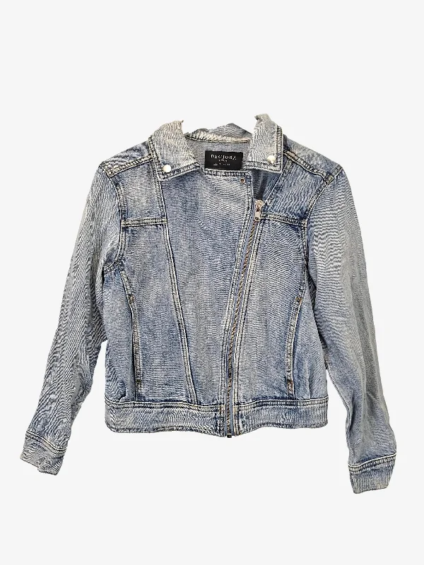 Decjuba Stylish Zip Through Denim Jacket Size 8