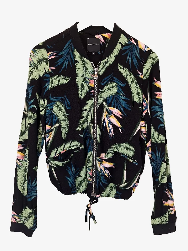 Decjuba Tropical Casual Bomber  Jacket Size 8