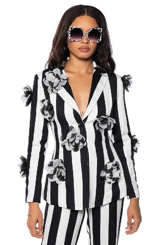 DEETZ FLORAL STRIPE BLAZER