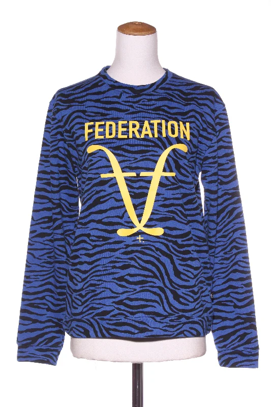 FEDERATION - Blue zebra stripe sweater! 10-12