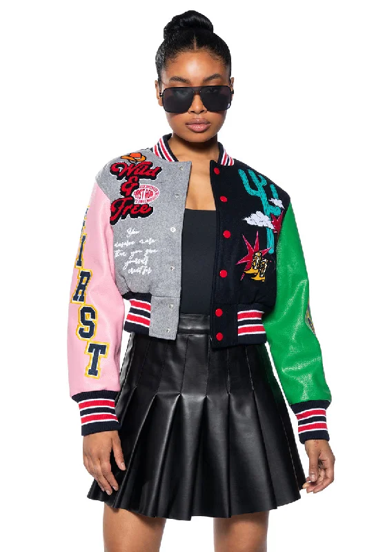 FIRST ROW PATCHWORK WESTERN BOMBER