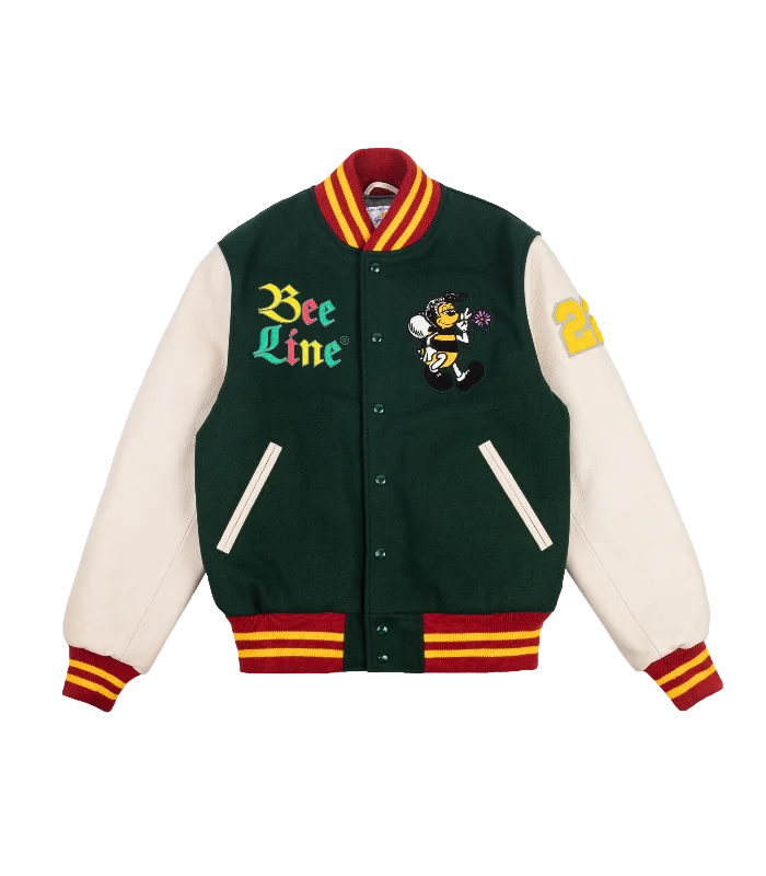 BEE LINE VARSITY JACKET - GREEN