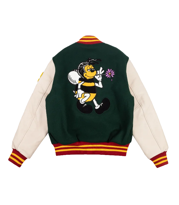 BEE LINE VARSITY JACKET - GREEN