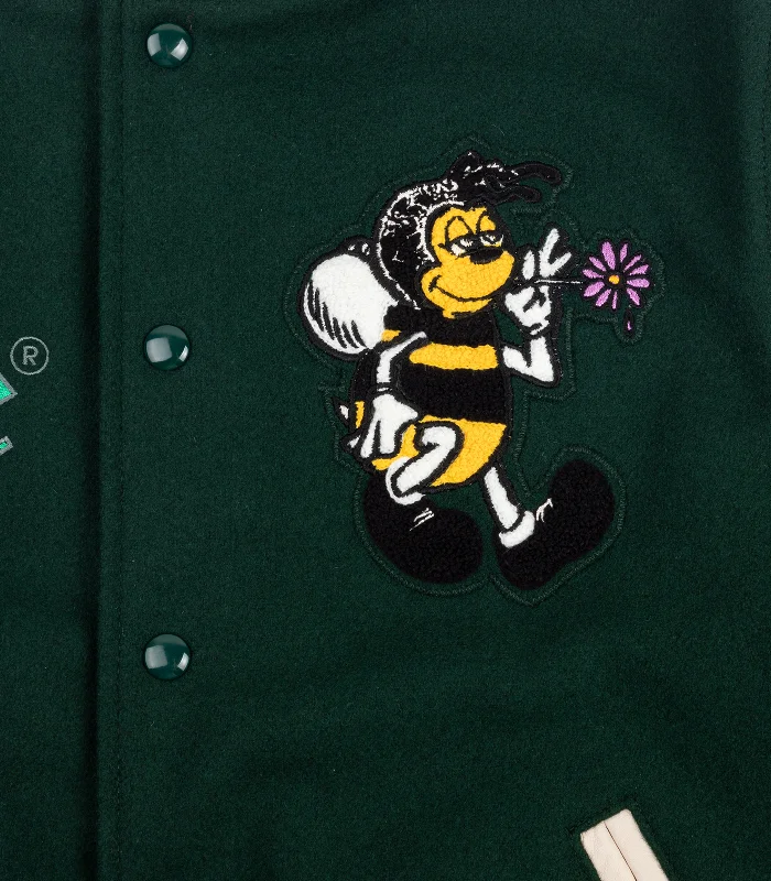 BEE LINE VARSITY JACKET - GREEN