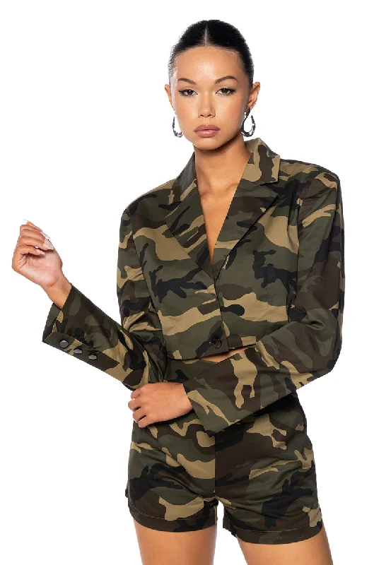 HANSEL CAMO FITTED BLAZER