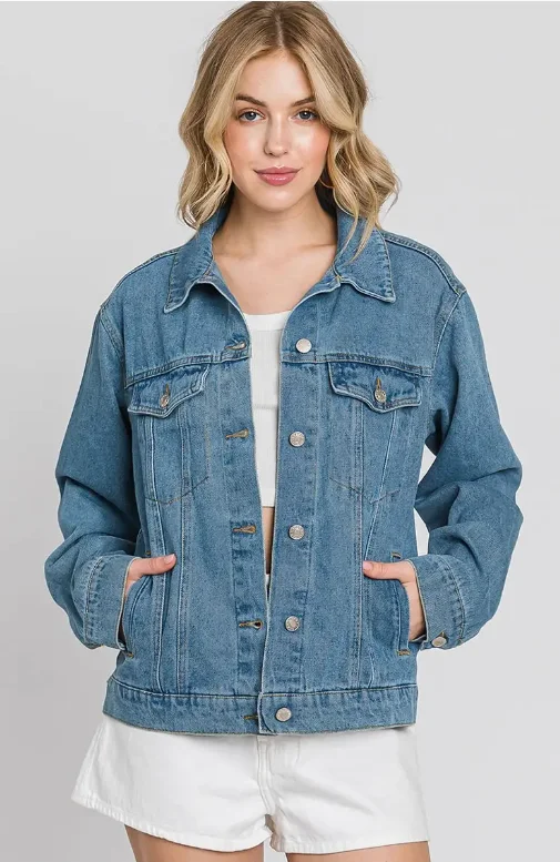 HL7249JK Country Music Boyfriend Denim Jacket