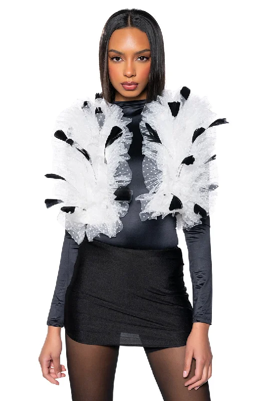 IN MY ERA TULLE FEATHER VEST