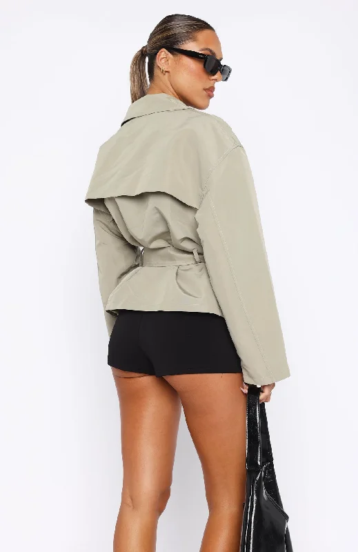 Indecisive Cropped Trench Khaki