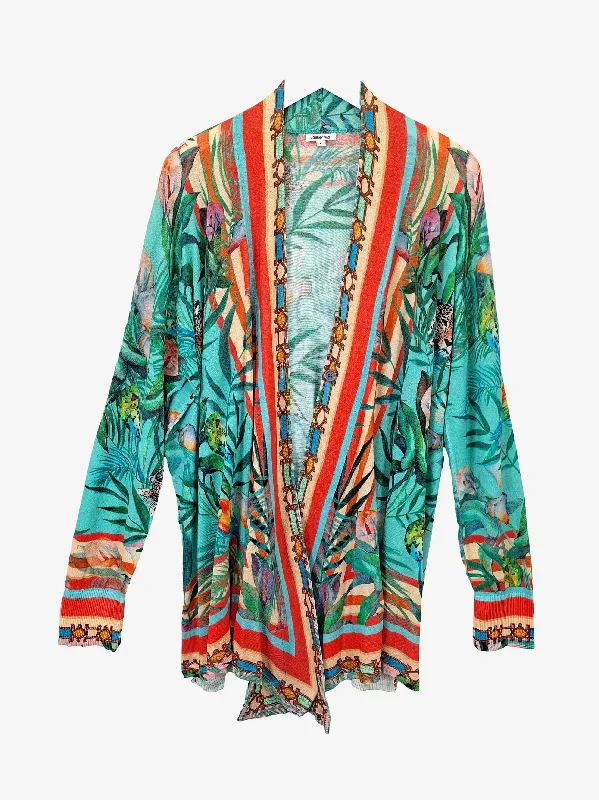 Johnny Was Tropical Waterfall Open Knit Cardigan Size L