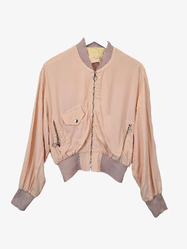 Maje Stylish Blush Bomber Jacket Size 10