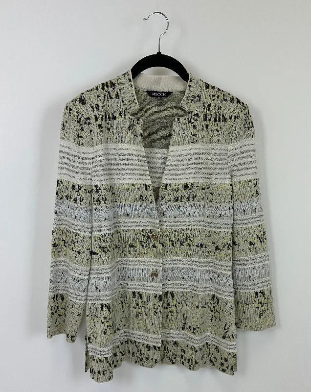 Abstract Print Cardigan Blazer - Size 2-4