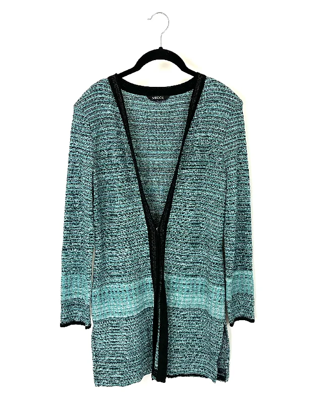 Light Blue And Black Cardigan - Size 2-4