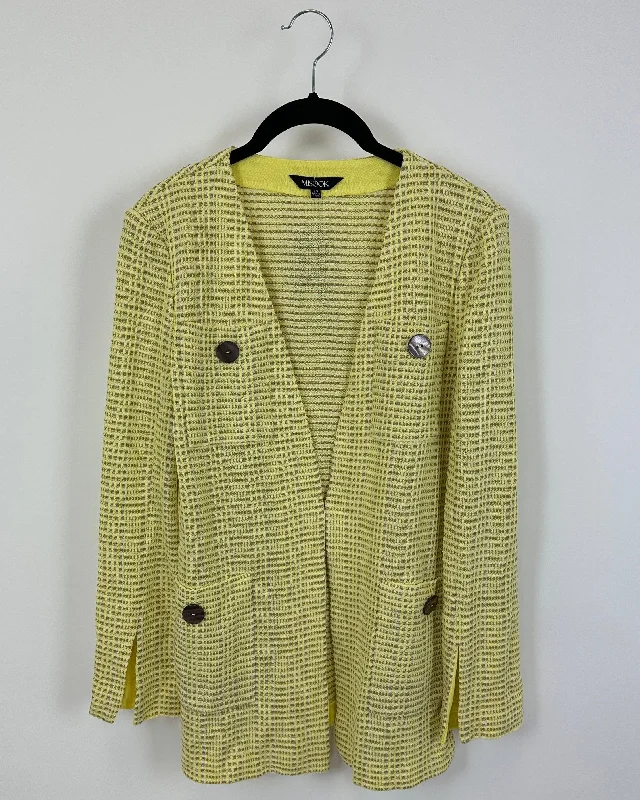 Yellow And Brown Knit Cardigan - Size 2-4