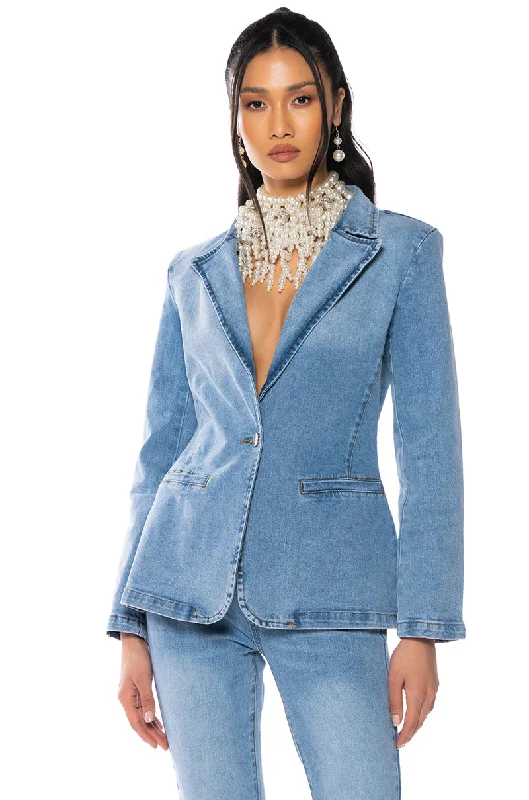 MY BUSINESS DENIM BLAZER