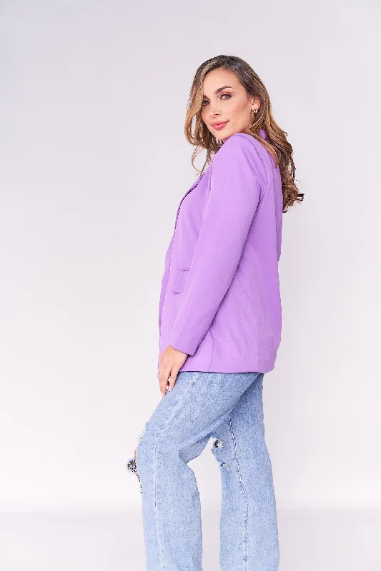 Purple Oversized Casual Blazer