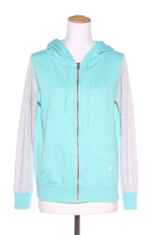 RIPCURL - Aqua + grey hooded zip front  jacket! 12