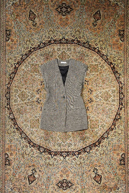 NO-SLEEVE JACKET (BK TWEED)