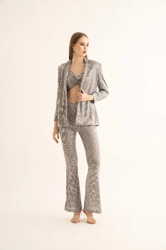 Silver Rhinestone Blazer