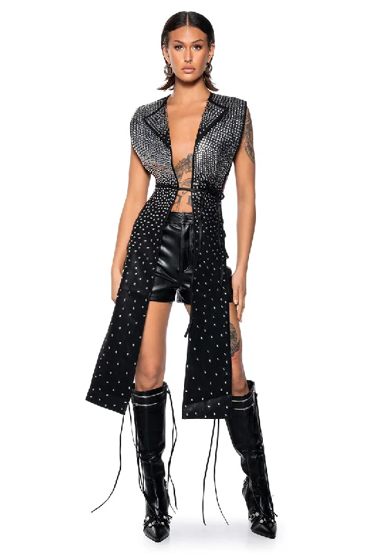 TALK TO ME STUD OPEN BACK VEST