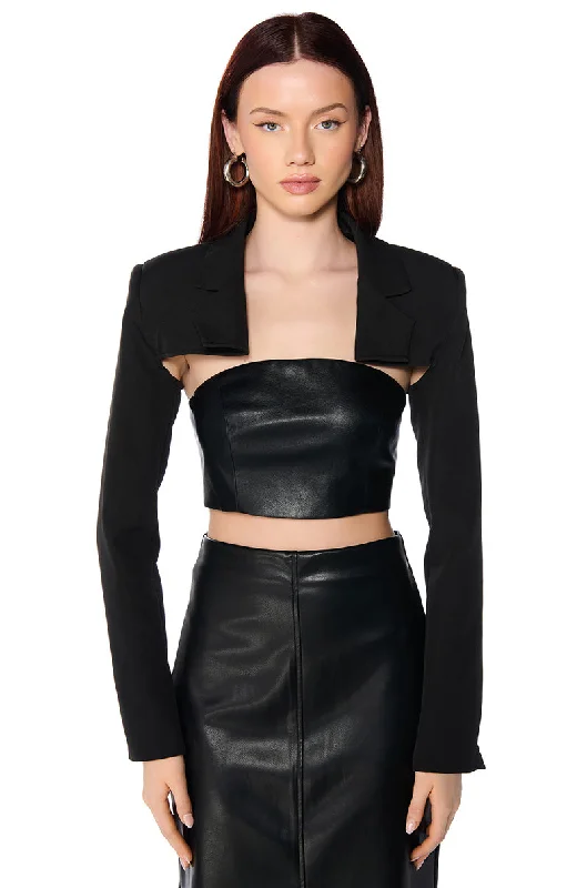 ULTRA CROP BLAZER BOLERO IN BLACK