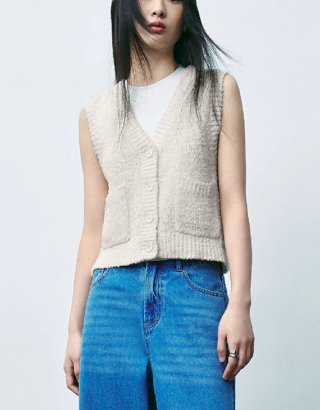 V-Neck Knitted Waistcoat