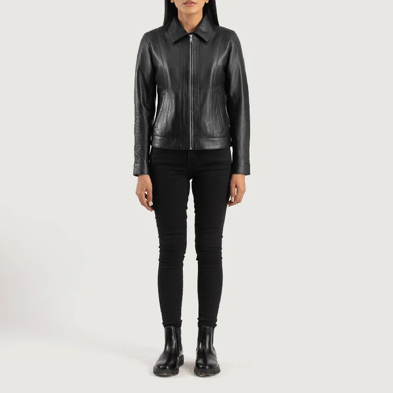 Vixen Black Classic Collar Leather Jacket