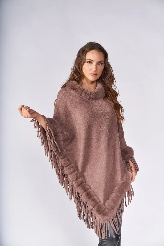 Warm & Cozy Fringe Trim Poncho