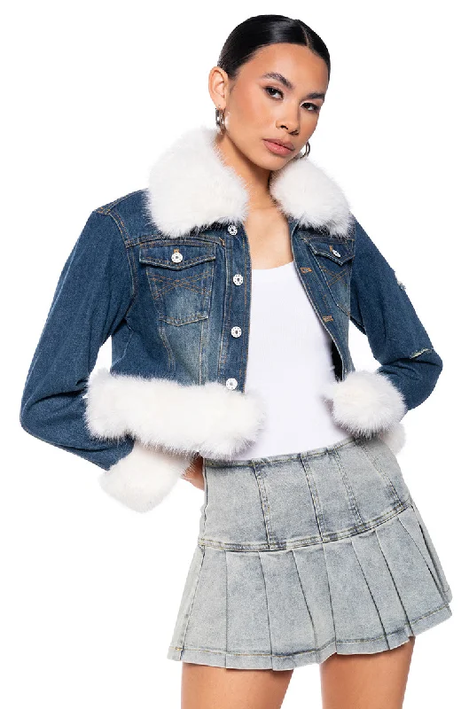 WHEN YOU KNOW YOU KNOW DENIM FUR JACKET