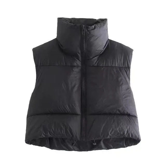 Wholesale stand collar solid color thickened down vest（CL9642）